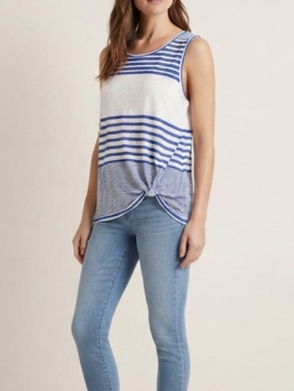 STITCH FIX | Melloday Striped Side Knotted Sleeveless Top Large